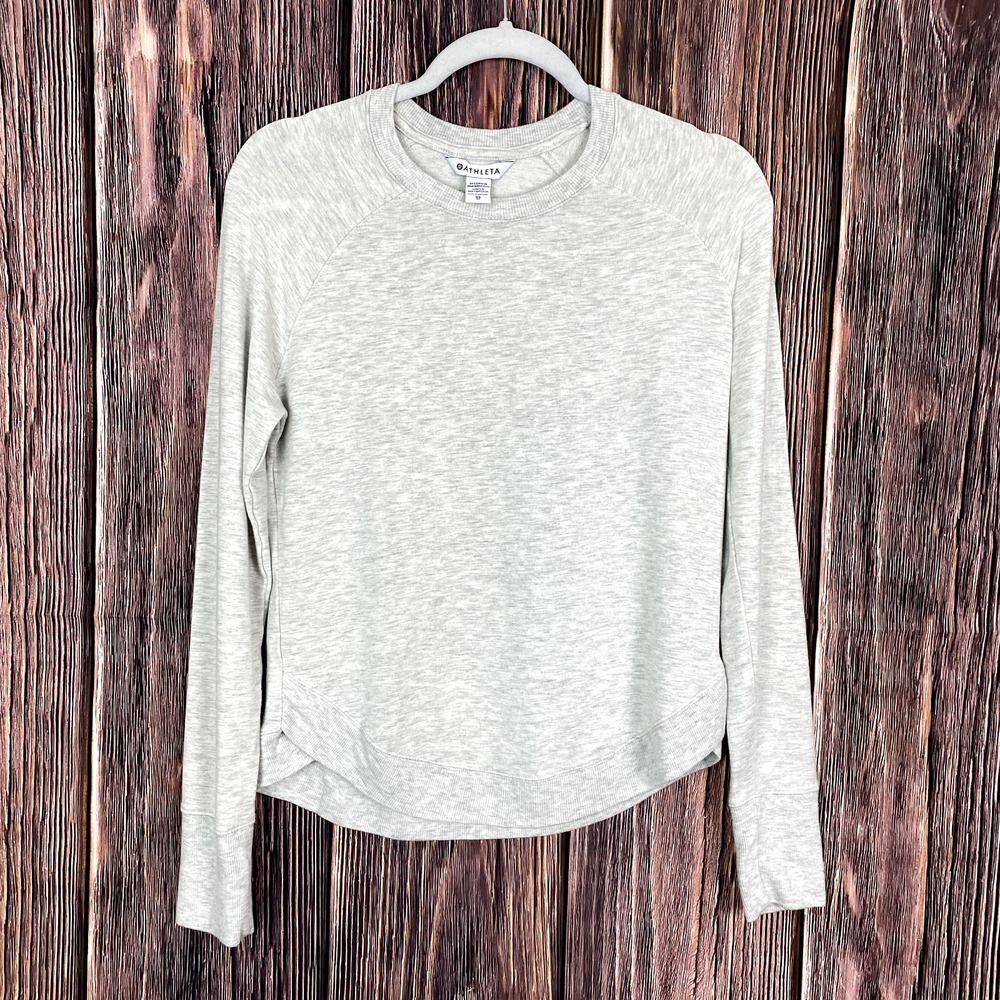 Athleta Crew Neck Mindset Sweatshirt Long Sleeve Pullover Gray Women's Size XS